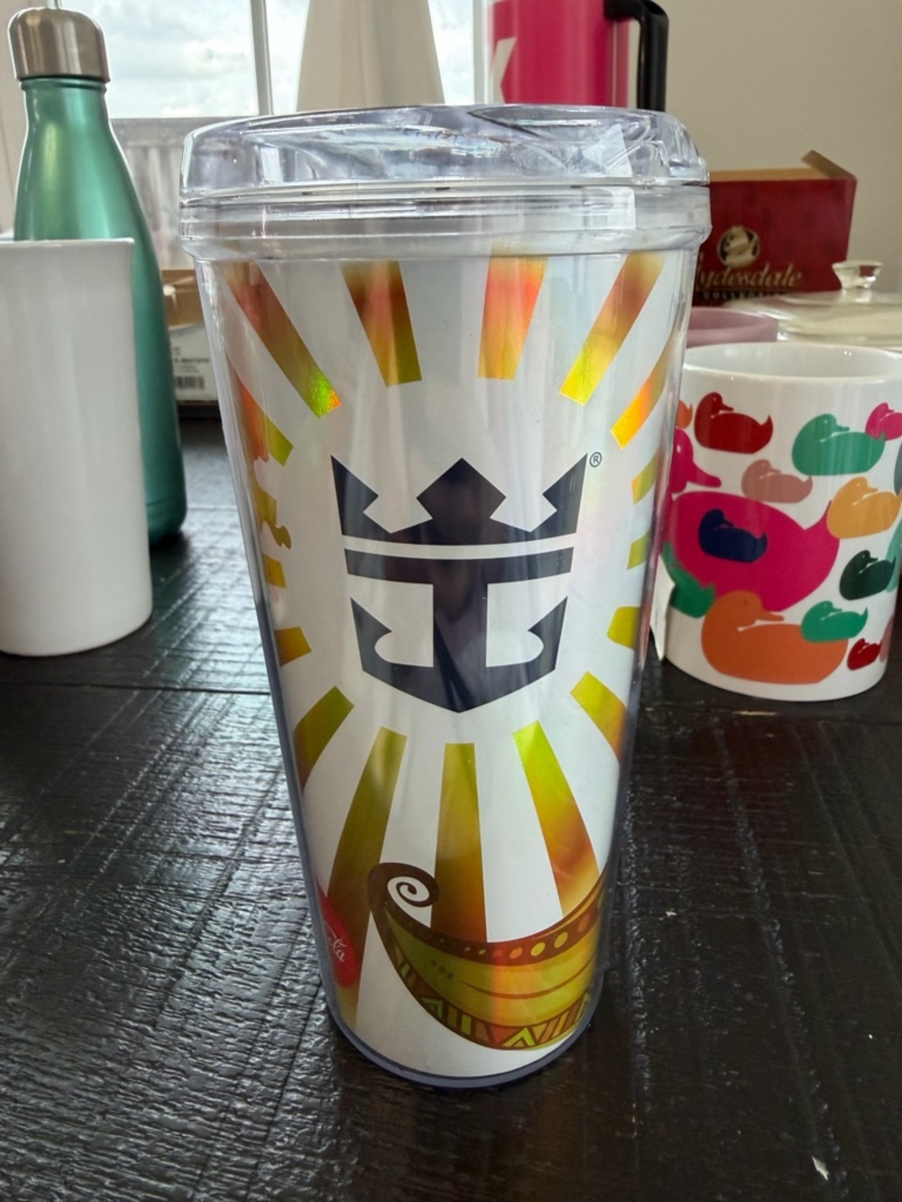 Royal Caribbean Holographic White Travel Tumbler - Insulated Double Wall